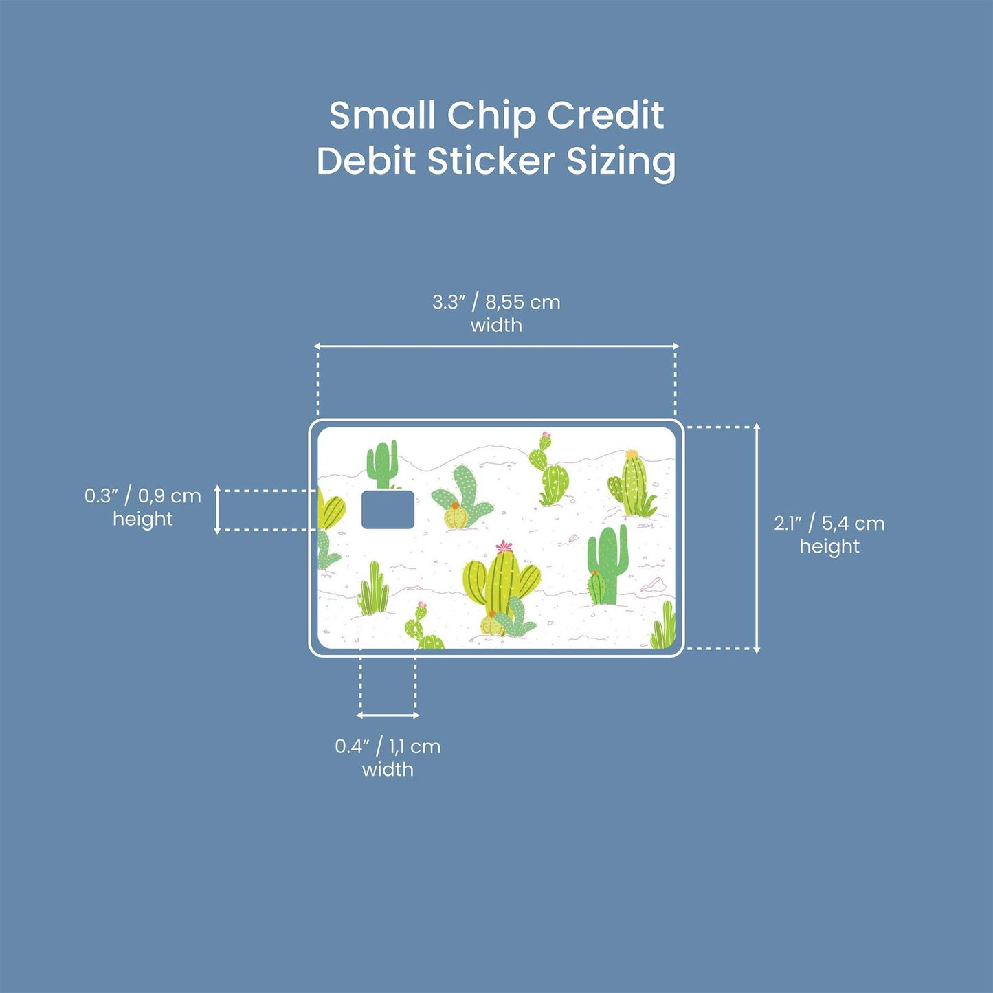Cactus Design | Credit Card Sticker | Small Chip | Credit Card Skin
