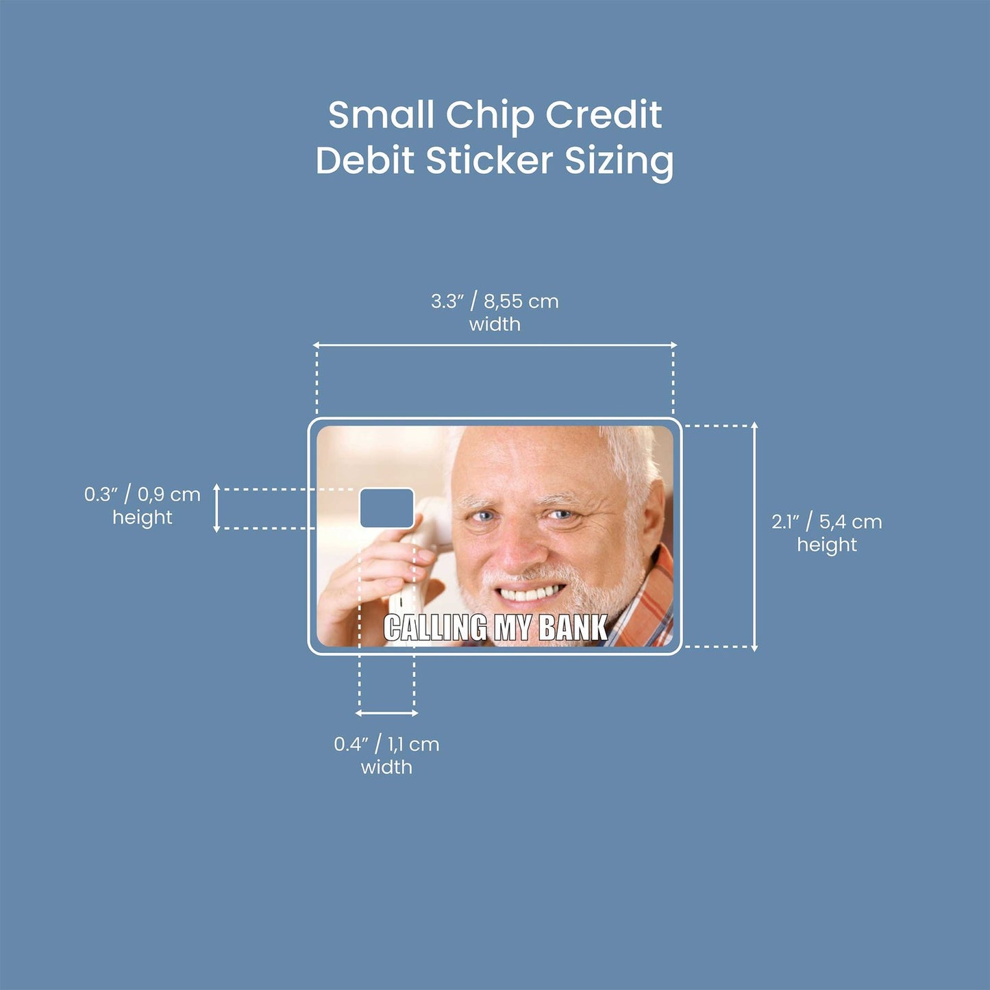 Calling My Bank Design | Credit Card Sticker | Small Chip | Credit Card Skin