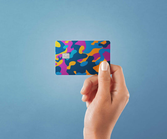 Camo Retro Design | Credit Card Sticker | Small Chip | Credit Card Skin