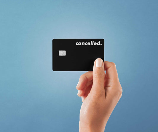 Cancelled Design | Credit Card Sticker | Small Chip | Credit Card Skin