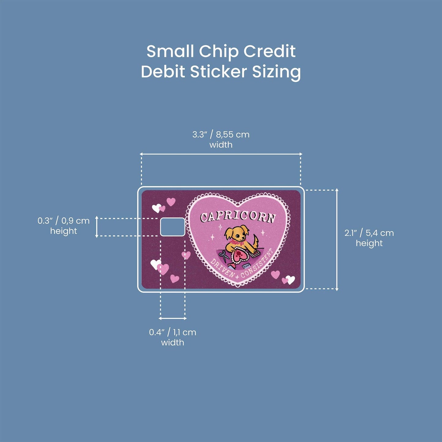 Capricorn Puppy Love Design | Credit Card Sticker | Small Chip | Credit Card Skin