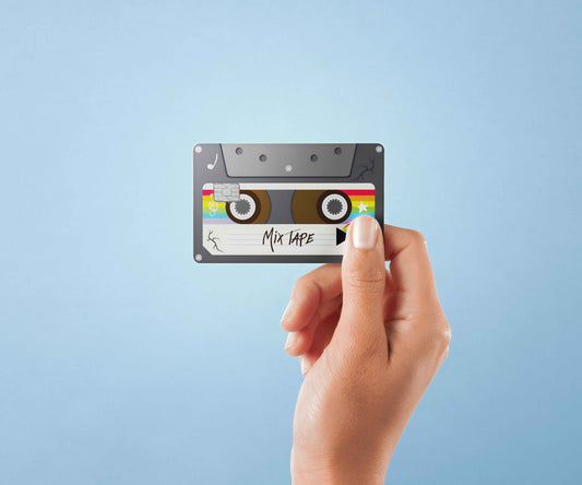 Cassette Band Retro - Premium Vinyl Credit Card Skin Cover by Wonderwallsboutique