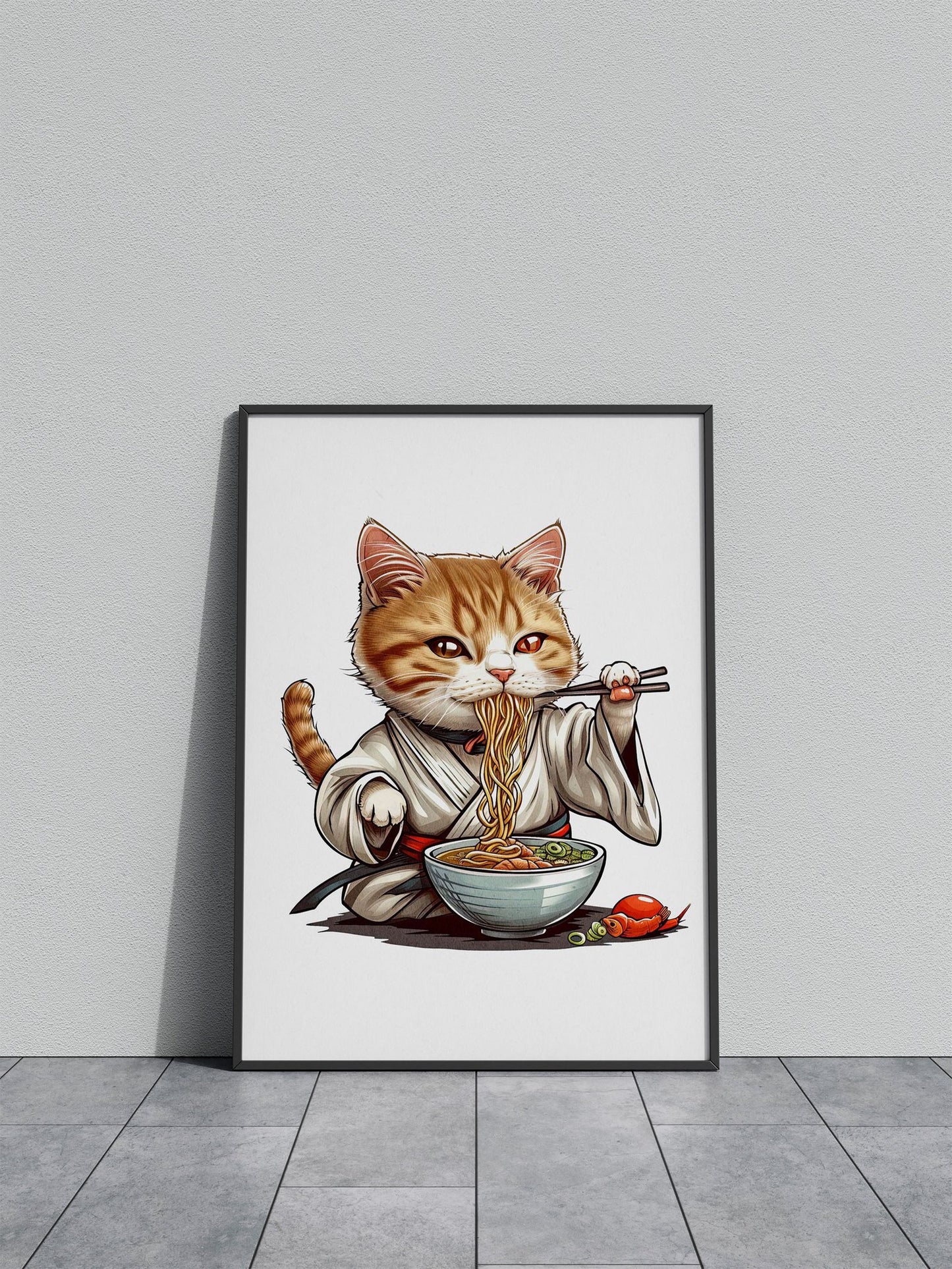 cat ramen japanese Asian Style Poster | Wall Art for Home & Office | High-Quality Print