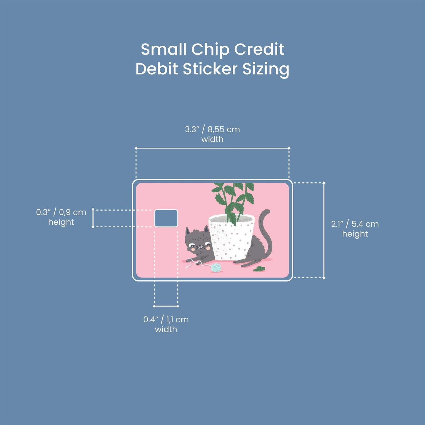 Cat Design | Credit Card Sticker | Small Chip | Credit Card Skin