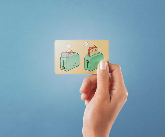 Cat Toast Design | Credit Card Sticker | Small Chip | Credit Card Skin