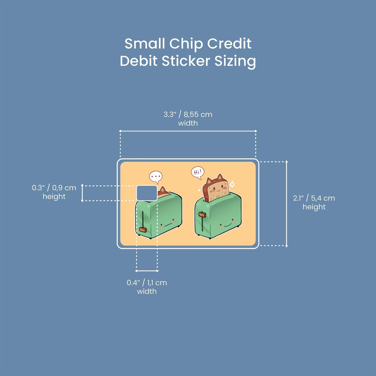 Cat Toast Design | Credit Card Sticker | Small Chip | Credit Card Skin
