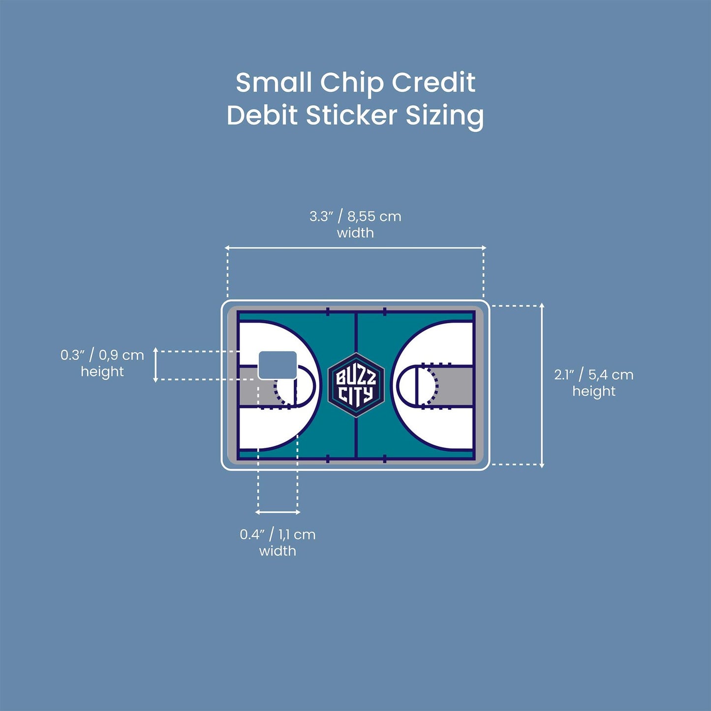 Charlotte Hornets Courtside Design | Credit Card Sticker | Small Chip | Credit Card Skin