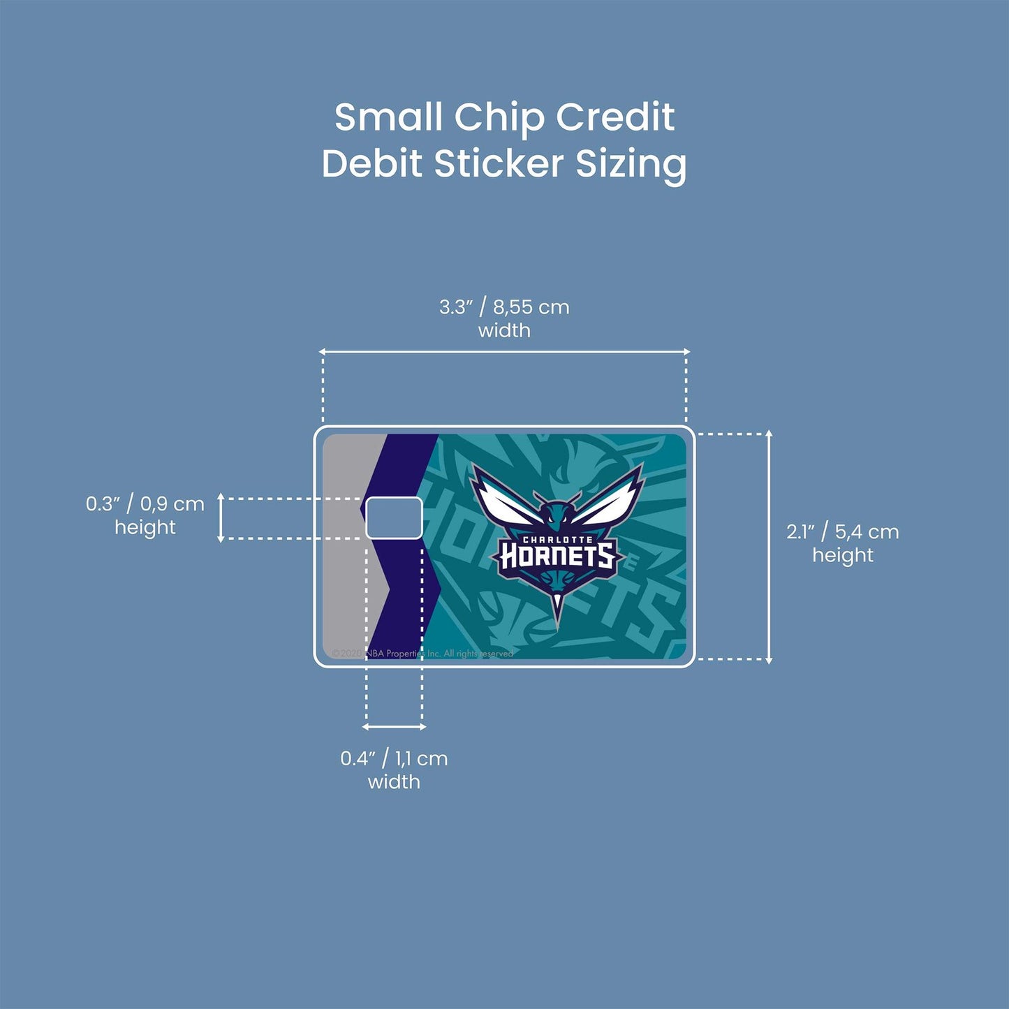 Charlotte Hornets Crossover Design | Credit Card Sticker | Small Chip | Credit Card Skin