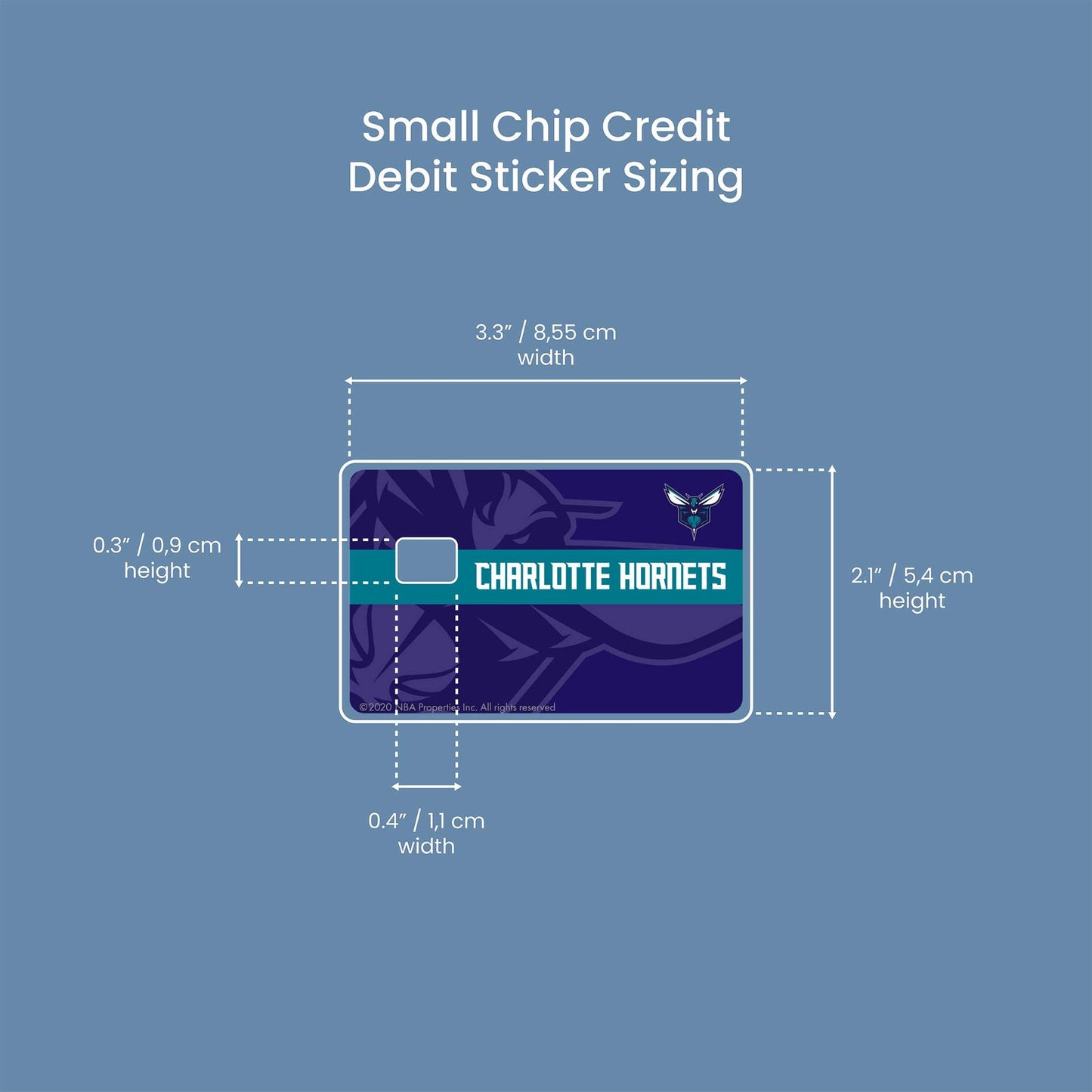 Charlotte Hornets Midcourt Design | Credit Card Sticker | Small Chip | Credit Card Skin