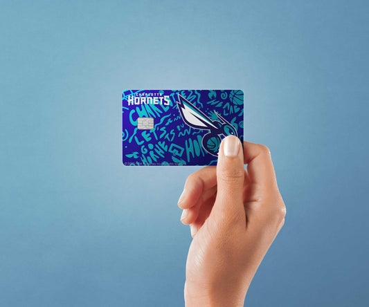 Charlotte Hornets Team Mural Design | Credit Card Sticker | Small Chip | Credit Card Skin