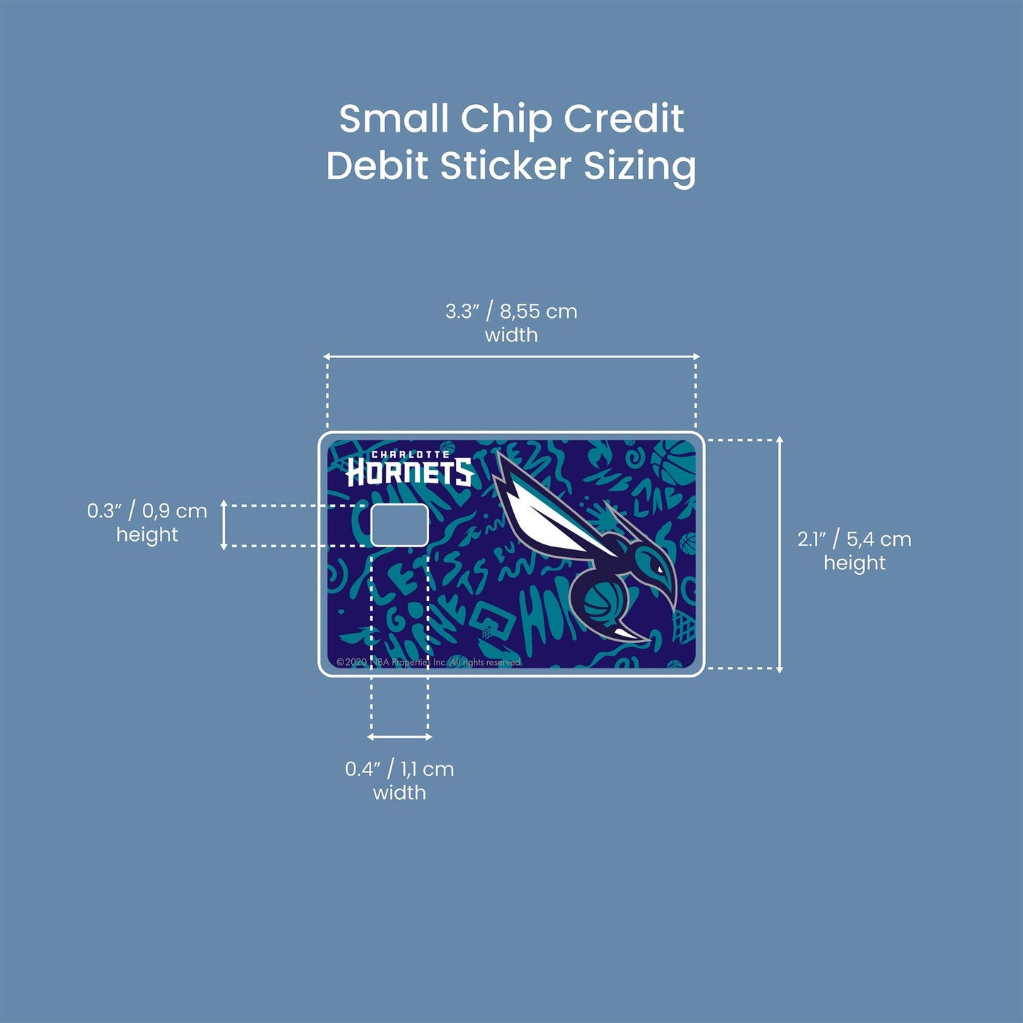 Charlotte Hornets Team Mural Design | Credit Card Sticker | Small Chip | Credit Card Skin