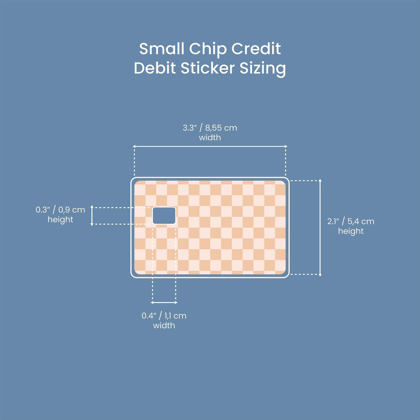 Checkered Cream Design | Credit Card Sticker | Small Chip | Credit Card Skin