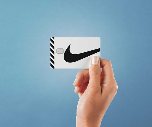 Checks and Stripes White Design | Credit Card Sticker | Small Chip | Credit Card Skin