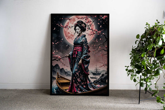 cherry blossom geisha Asian Style Poster | Wall Art for Home & Office | High-Quality Print - High-Quality Visual Display