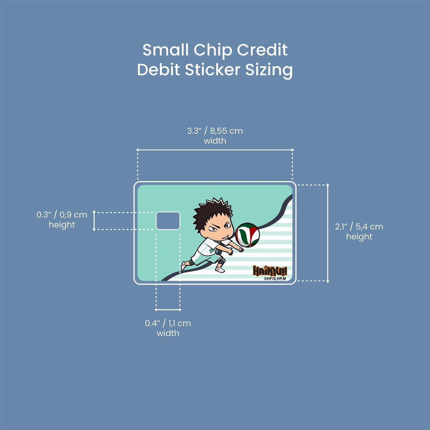 Chibi Iwaizumi Design | Credit Card Sticker | Small Chip | Credit Card Skin