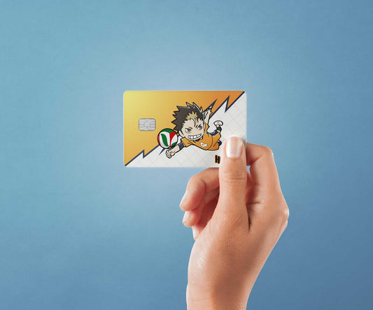 Chibi Nishinoya Design | Credit Card Sticker | Small Chip | Credit Card Skin