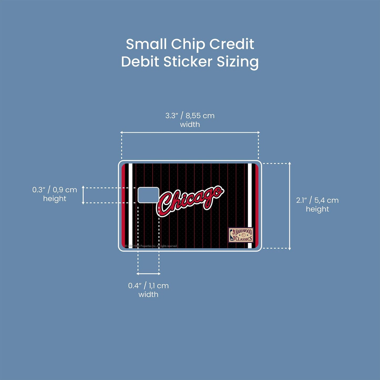 Chicago Bulls Away Hardwood Classics Design | Credit Card Sticker | Small Chip | Credit Card Skin