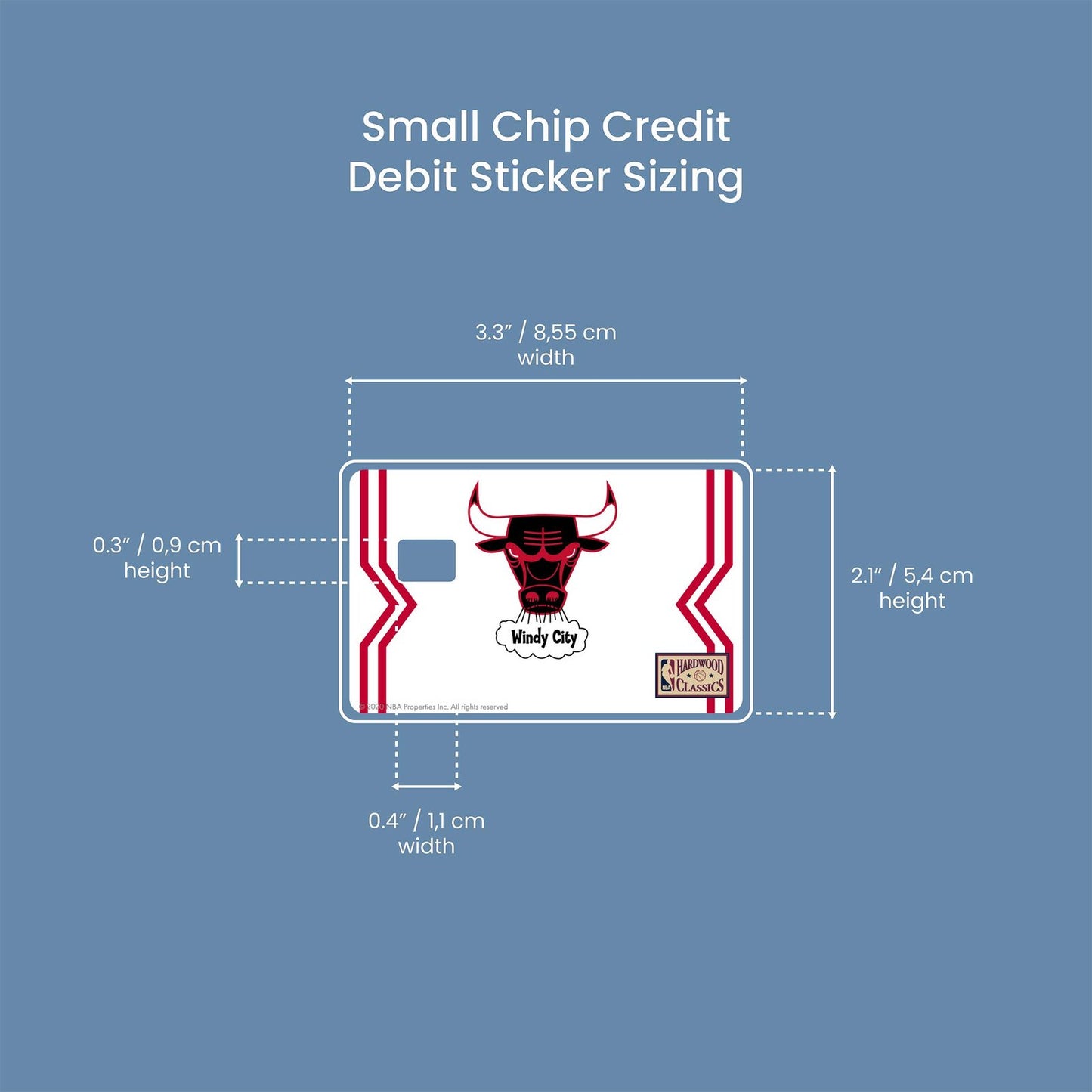 Chicago Bulls Home Warmups Hardwood Classics Design | Credit Card Sticker | Small Chip | Credit Card Skin