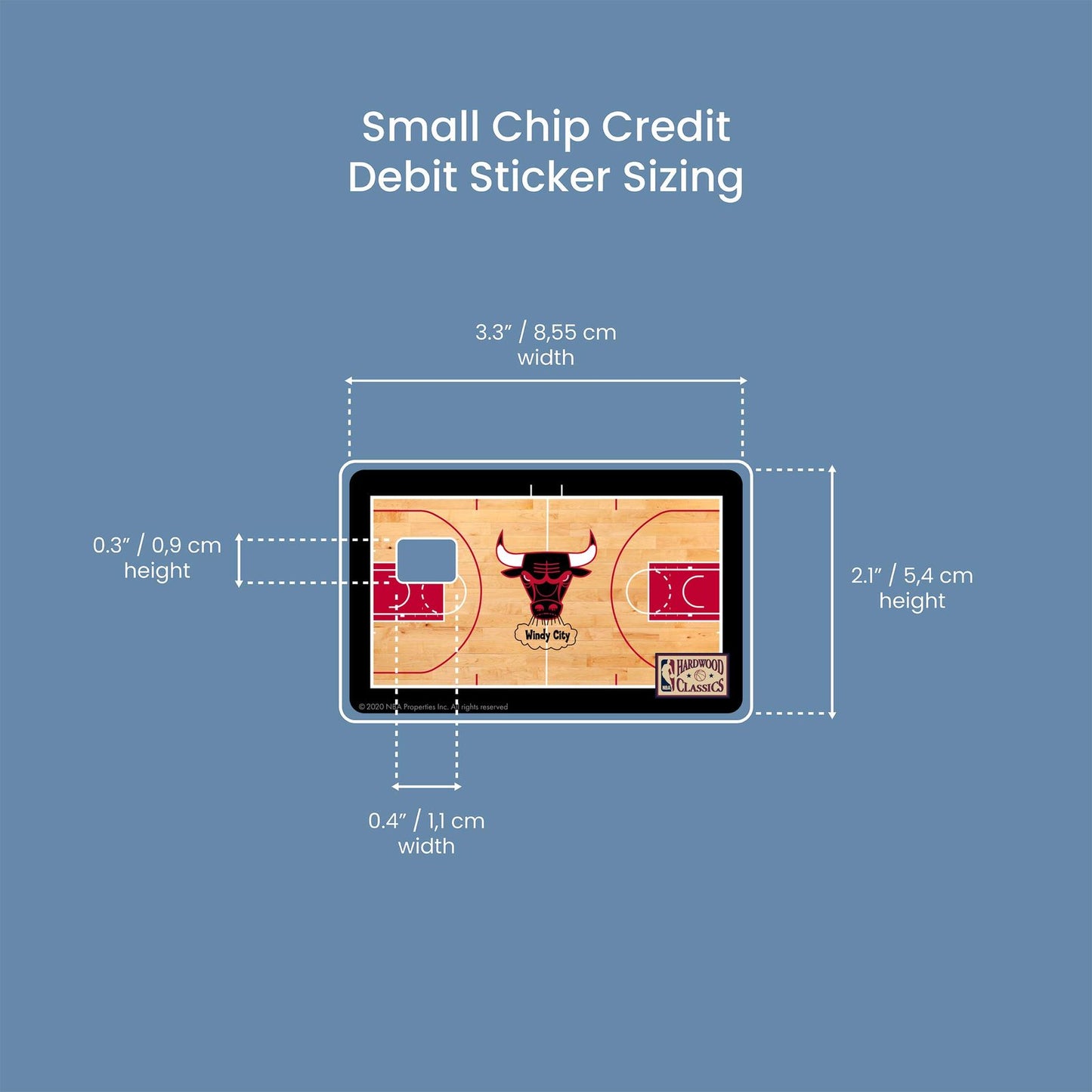 Chicago Bulls Retro Courtside Hardwood Classics Design | Credit Card Sticker | Small Chip | Credit Card Skin