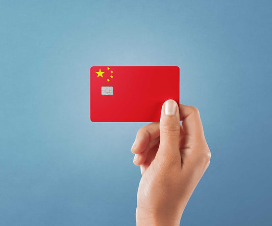Watercolor china design | credit card sticker | small chip | credit card skin for nursery and home wall decor.
