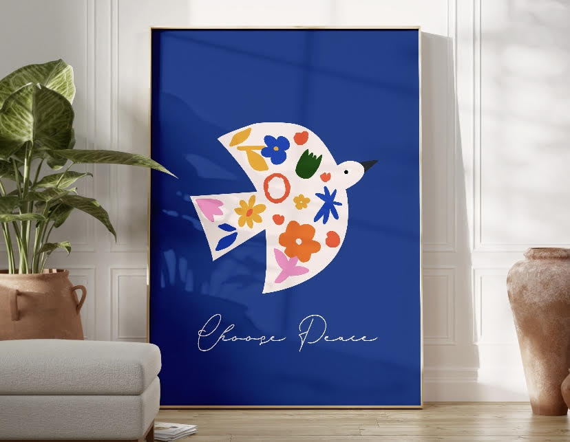 Serene Blue Bird Print: Embrace Tranquility
