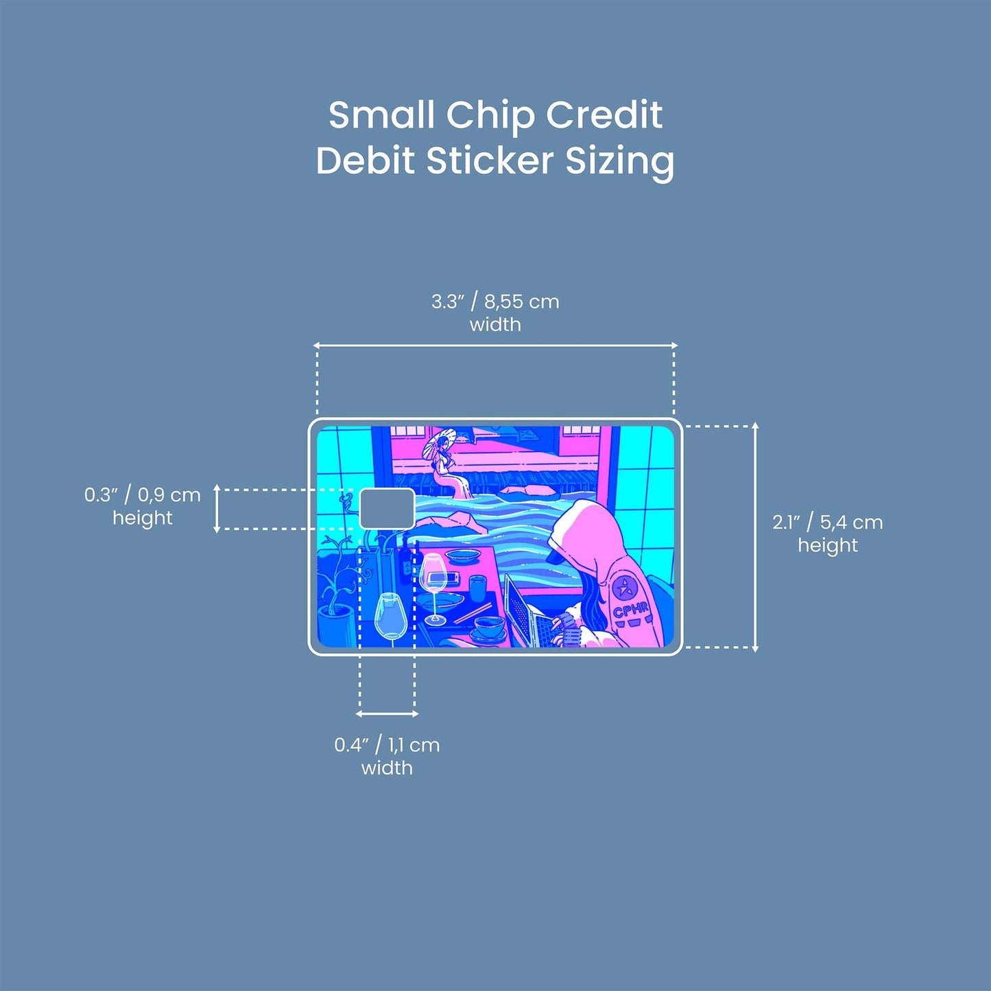 Cipher Design | Credit Card Sticker | Small Chip | Credit Card Skin
