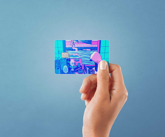 Watercolor cipher design | credit card sticker | small chip | credit card skin for nursery and home wall decor.