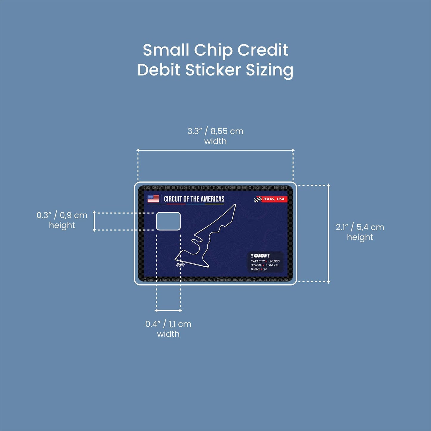 Circuit of the Americas Design | Credit Card Sticker | Small Chip | Credit Card Skin