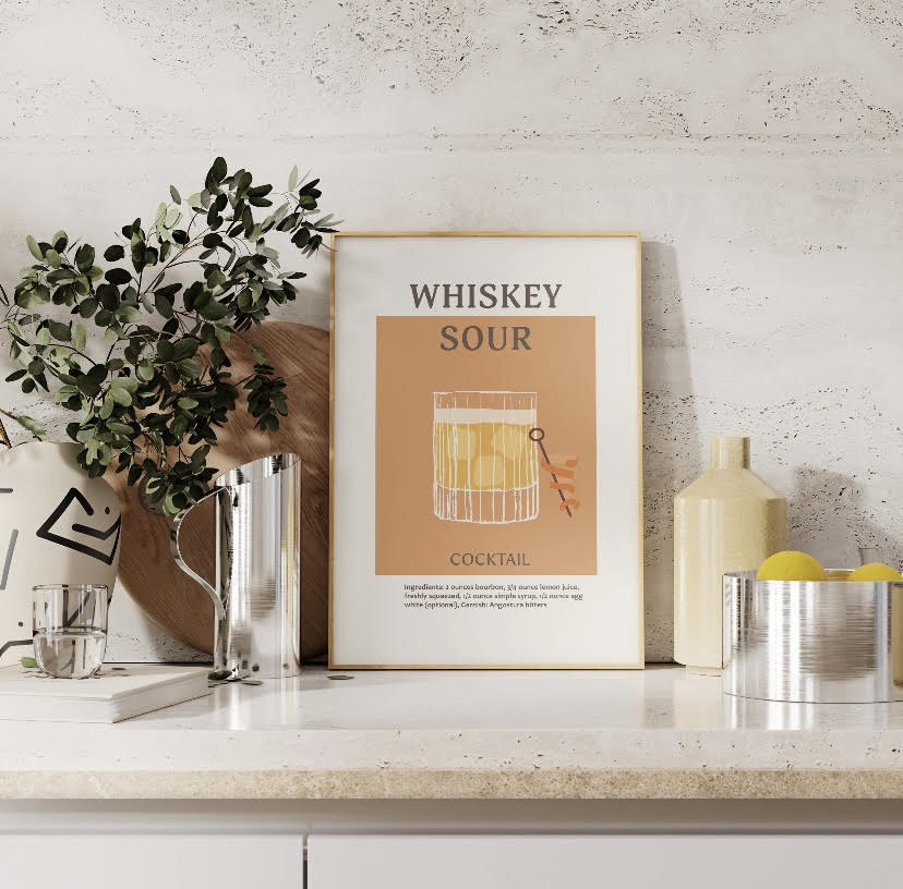 Collection of Six Timeless Cocktail Prints | Cocktail Gallery Wall DΓ©cor