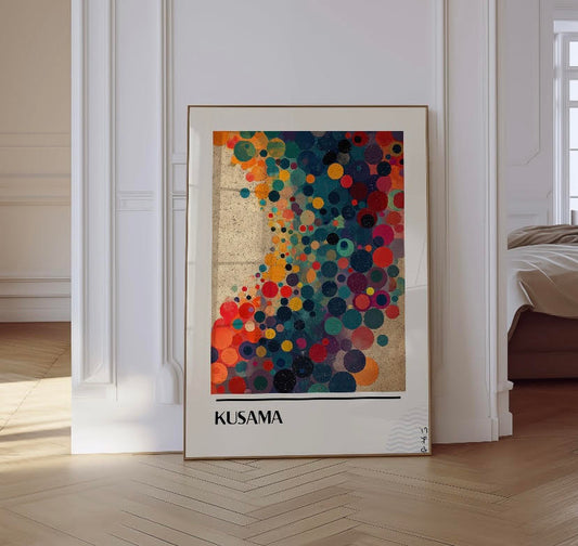 Set of 3 Yayoi Kusama Prints | Vibrant Japanese Wall Art | Renowned Artist Collection | Exhibition Artwork