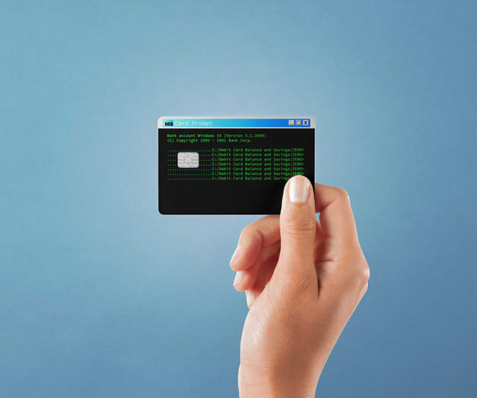 Watercolor command prompt design | credit card sticker | small chip | credit card skin for nursery and home wall decor.