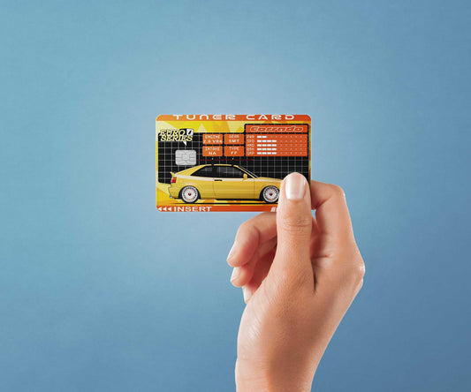 Watercolor corrado tuner card design | credit card sticker | small chip | credit card skin for nursery and home wall decor.