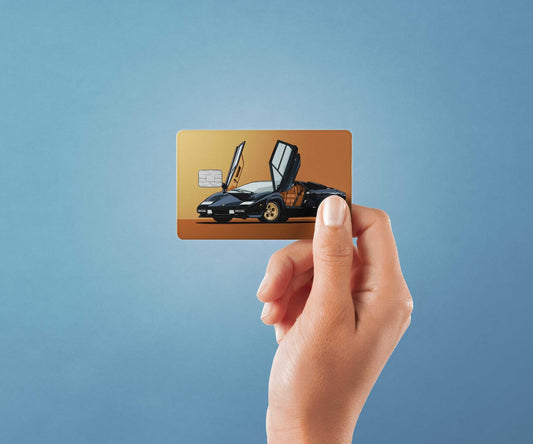 Watercolor countach design | credit card sticker | small chip | credit card skin for nursery and home wall decor.