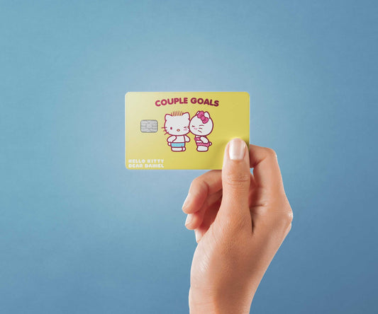 Watercolor couple goals design | credit card sticker | small chip | credit card skin for nursery and home wall decor.