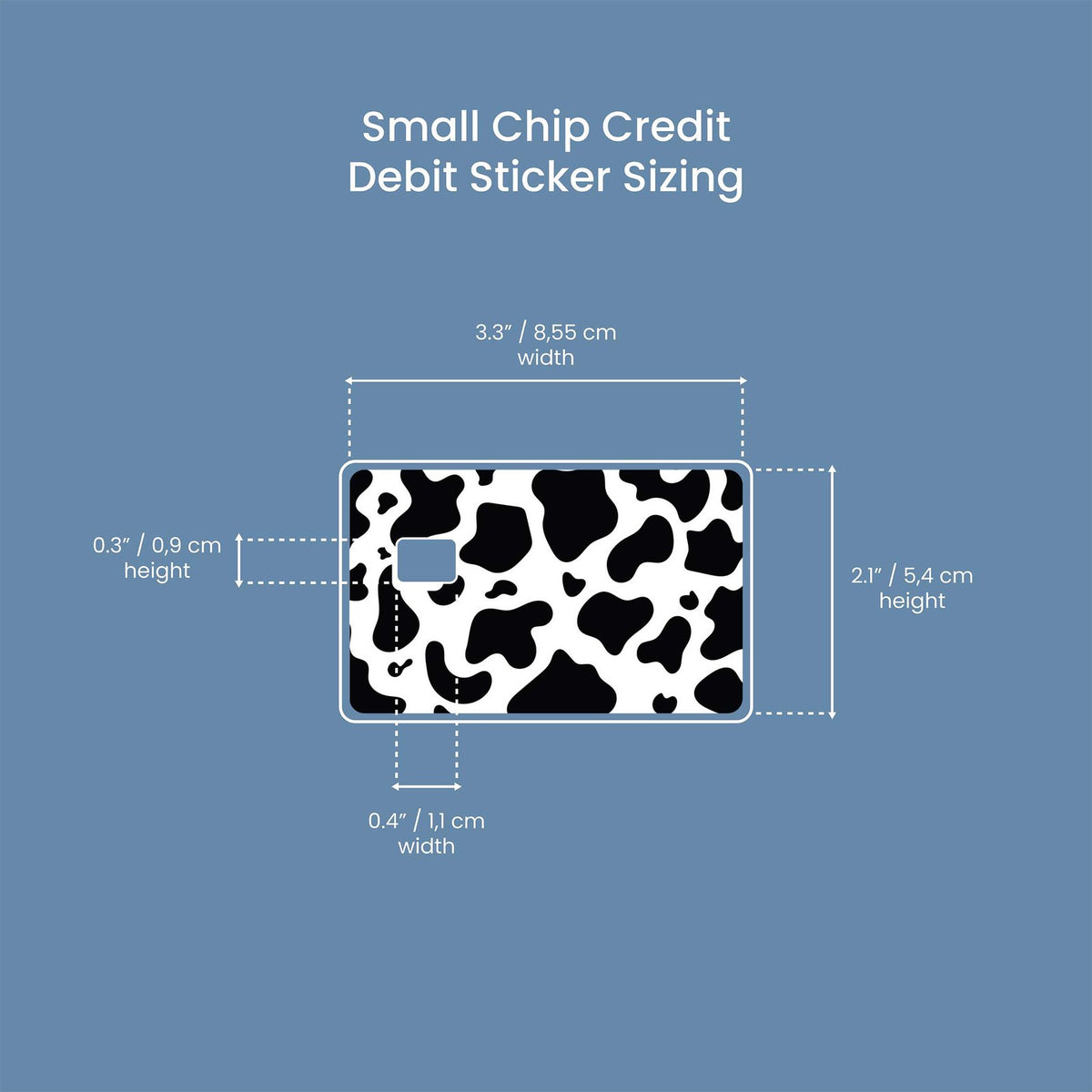 Watercolor cow print design | credit card sticker | small chip | credit card skin for nursery and home wall decor.