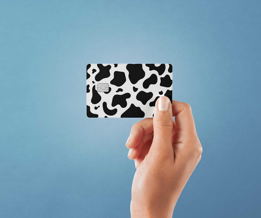 Watercolor cow print design | credit card sticker | small chip | credit card skin for nursery and home wall decor.