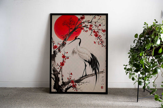 crane japan Asian Style Poster | Wall Art for Home & Office | High-Quality Print - High-Quality Visual Display