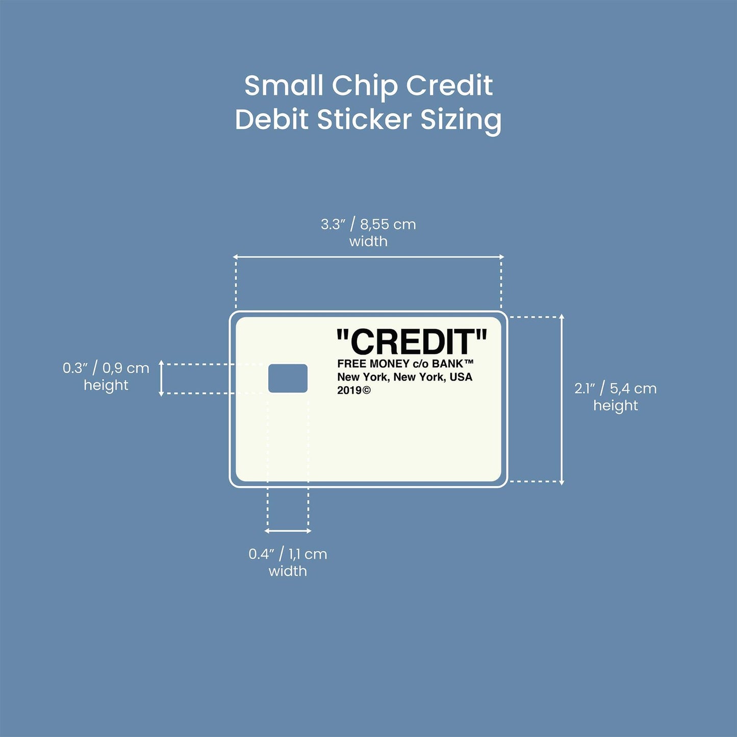 Credit Design | Credit Card Sticker | Small Chip | Credit Card Skin