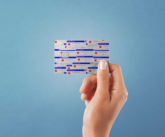 Watercolor critical error design | credit card sticker | small chip | credit card skin for nursery and home wall decor.