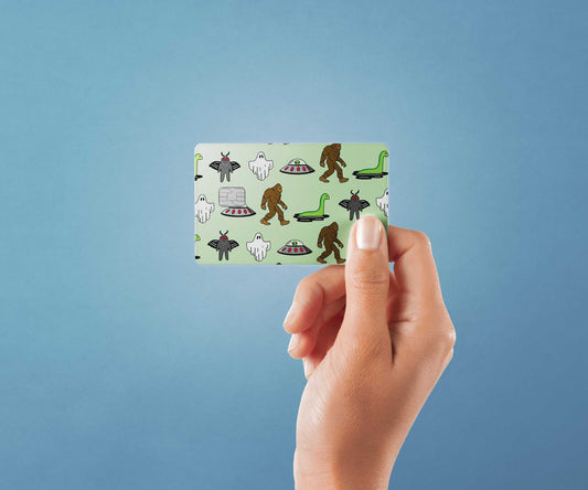 Cryptids Design | Credit Card Sticker | Small Chip | Credit Card Skin