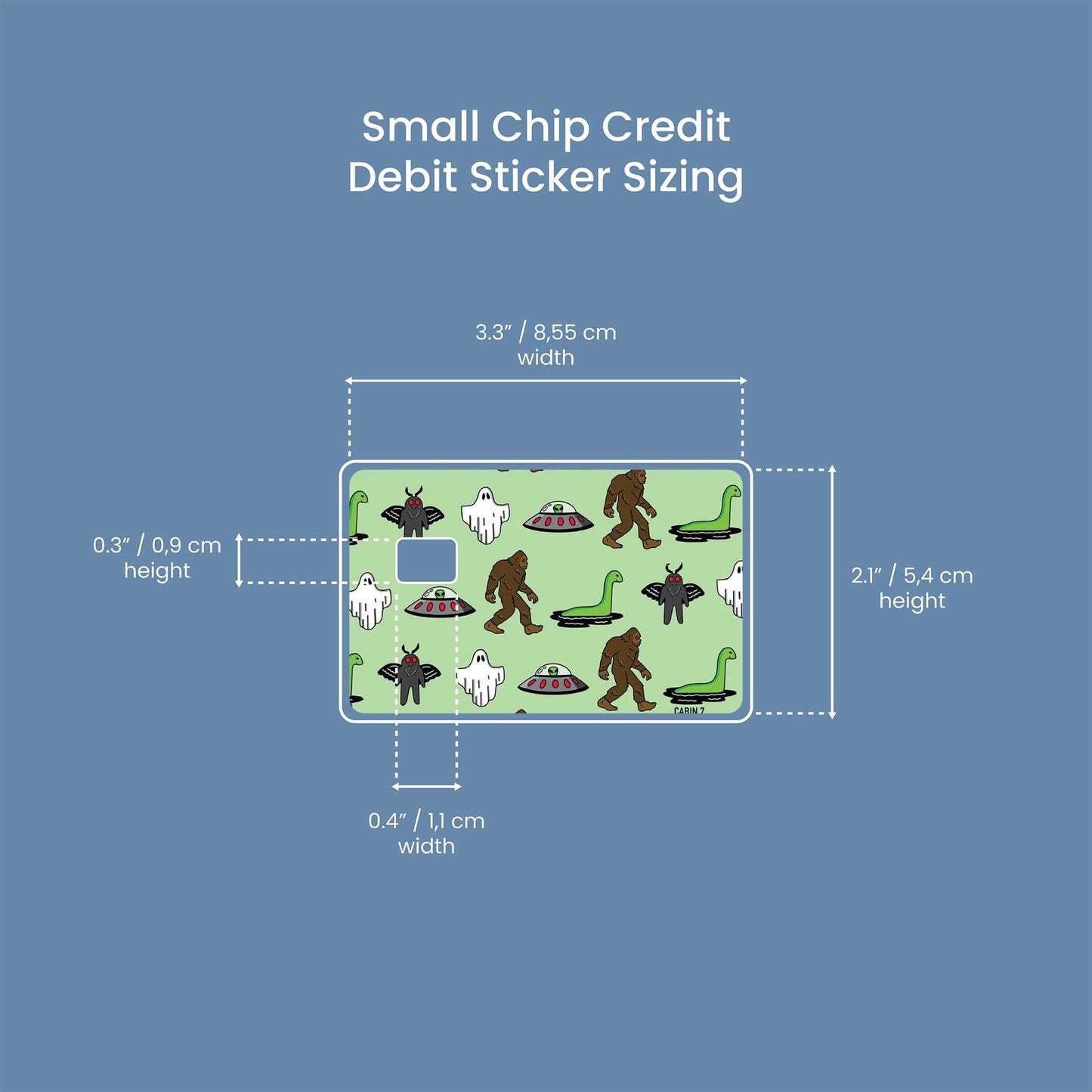 Cryptids Design | Credit Card Sticker | Small Chip | Credit Card Skin