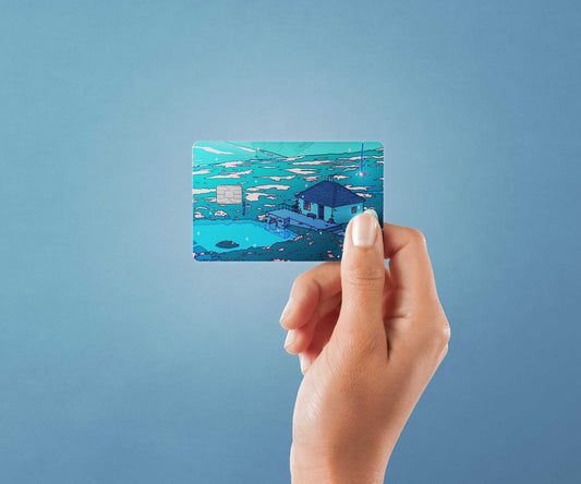 Watercolor crystal shower design | credit card sticker | small chip | credit card skin for nursery and home wall decor.