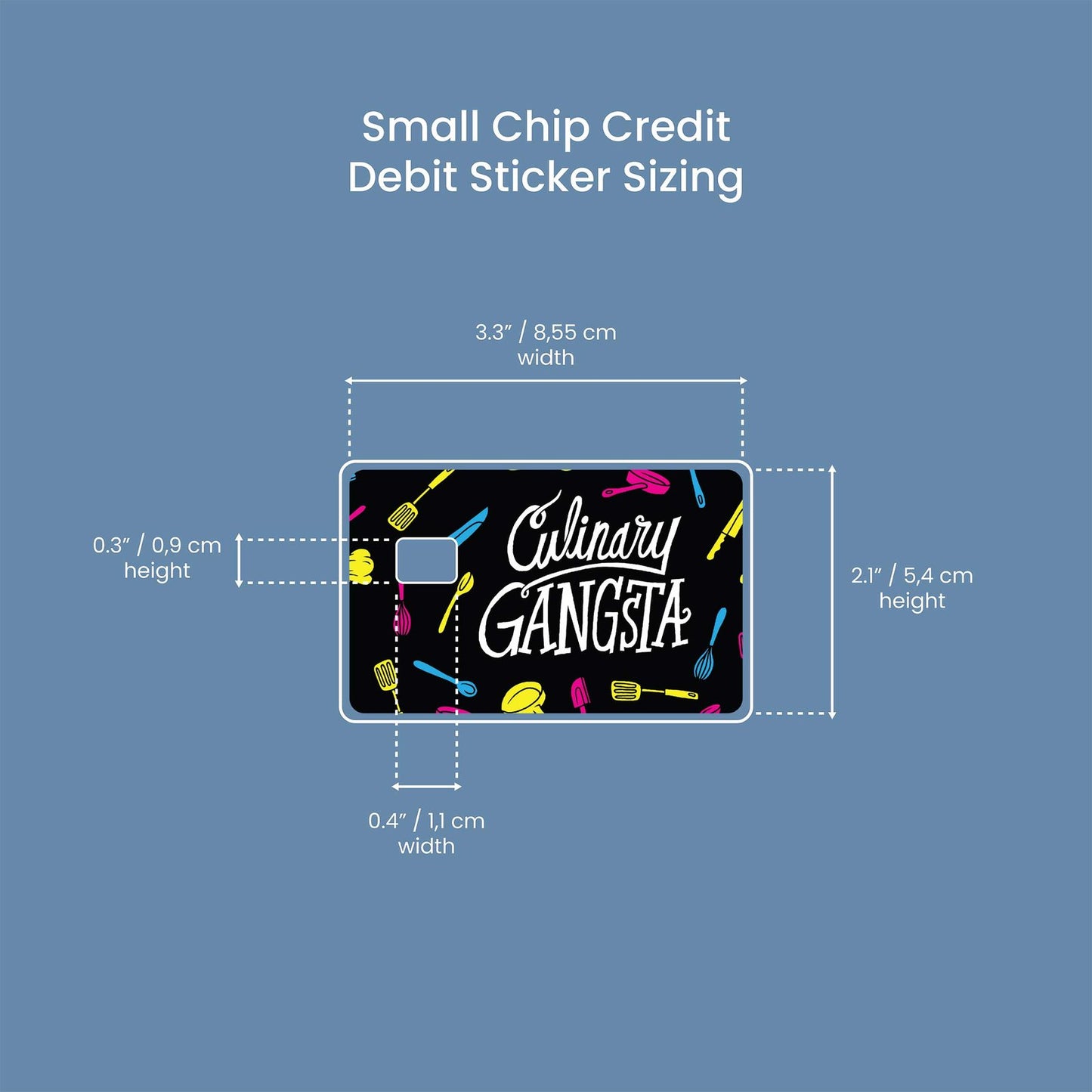 Culinary Gangsta Design | Credit Card Sticker | Small Chip | Credit Card Skin
