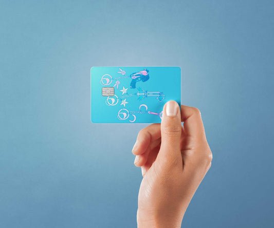 Watercolor cyber charms 2 design | credit card sticker | small chip | credit card skin for nursery and home wall decor.