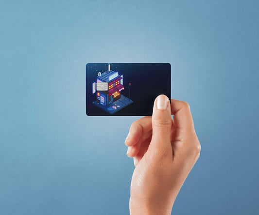 Watercolor cyberpunk juusu design | credit card sticker | small chip | credit card skin for nursery and home wall decor.