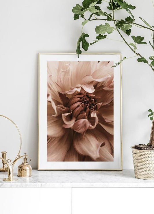 Watercolor dahlia flower poster for nursery and home wall decor.