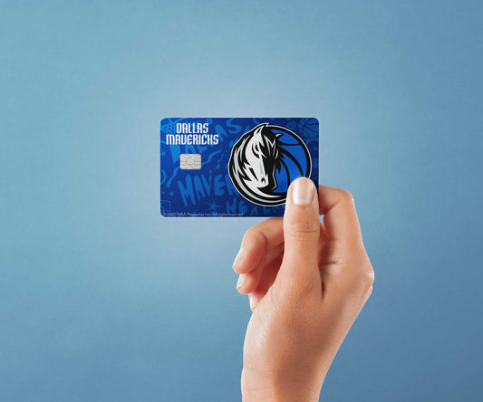 Watercolor dallas mavericks team mural design | credit card sticker | small chip | credit card skin for nursery and home wall decor.