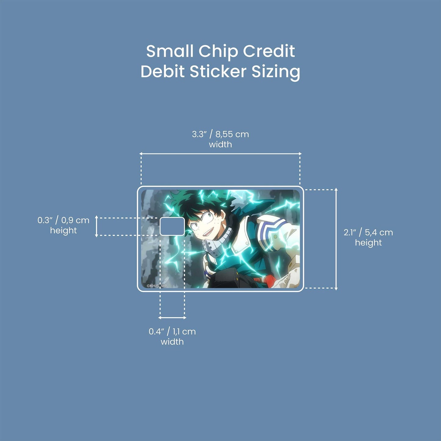 Watercolor deku full cowling design | credit card sticker | small chip | credit card skin for nursery and home wall decor.