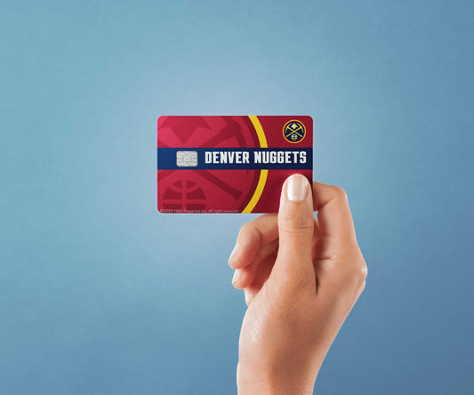 Watercolor denver nuggets midcourt design | credit card sticker | small chip | credit card skin for nursery and home wall decor.