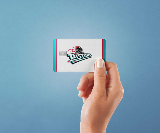 Watercolor detroit pistons home hardwood classics design | credit card sticker | small chip | credit card skin for nursery and home wall decor.